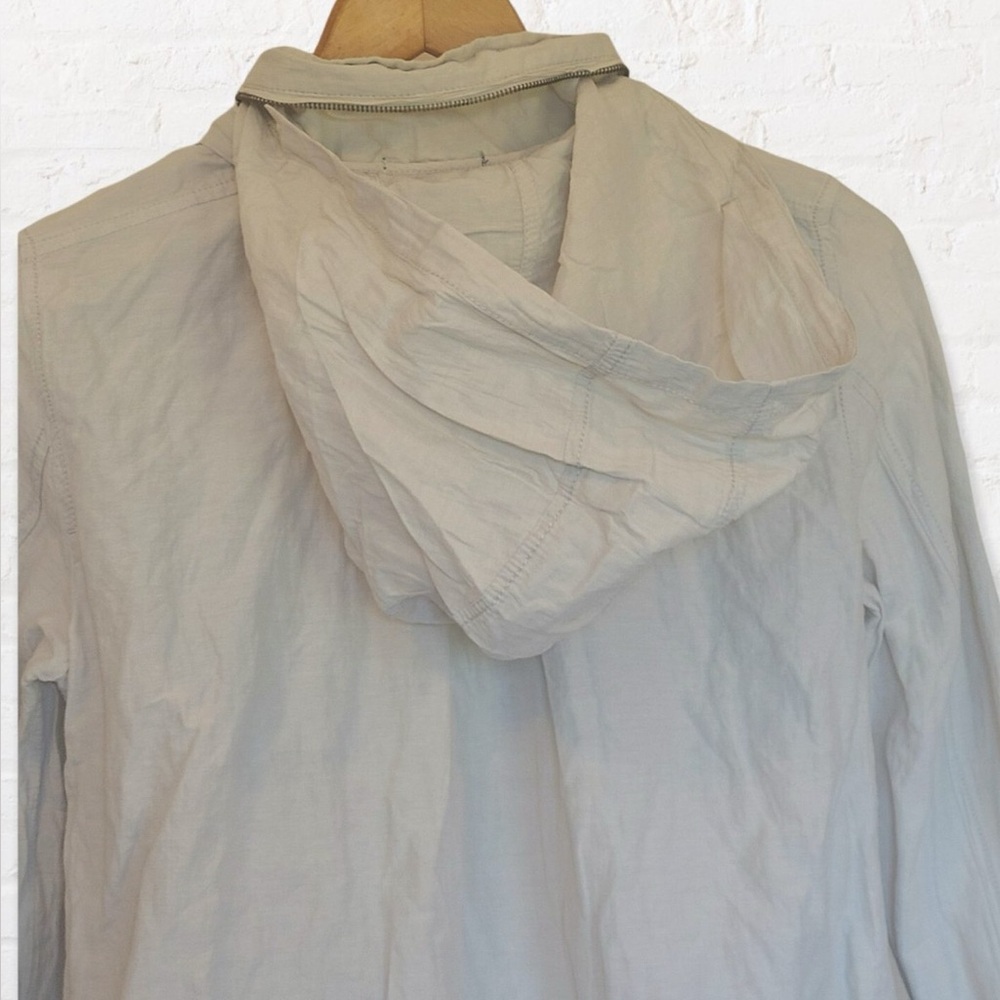 Eileen Fisher Jacket Rumpled Organic Cotton Blend M Medium zip hooded A Line - Picture 8 of 14